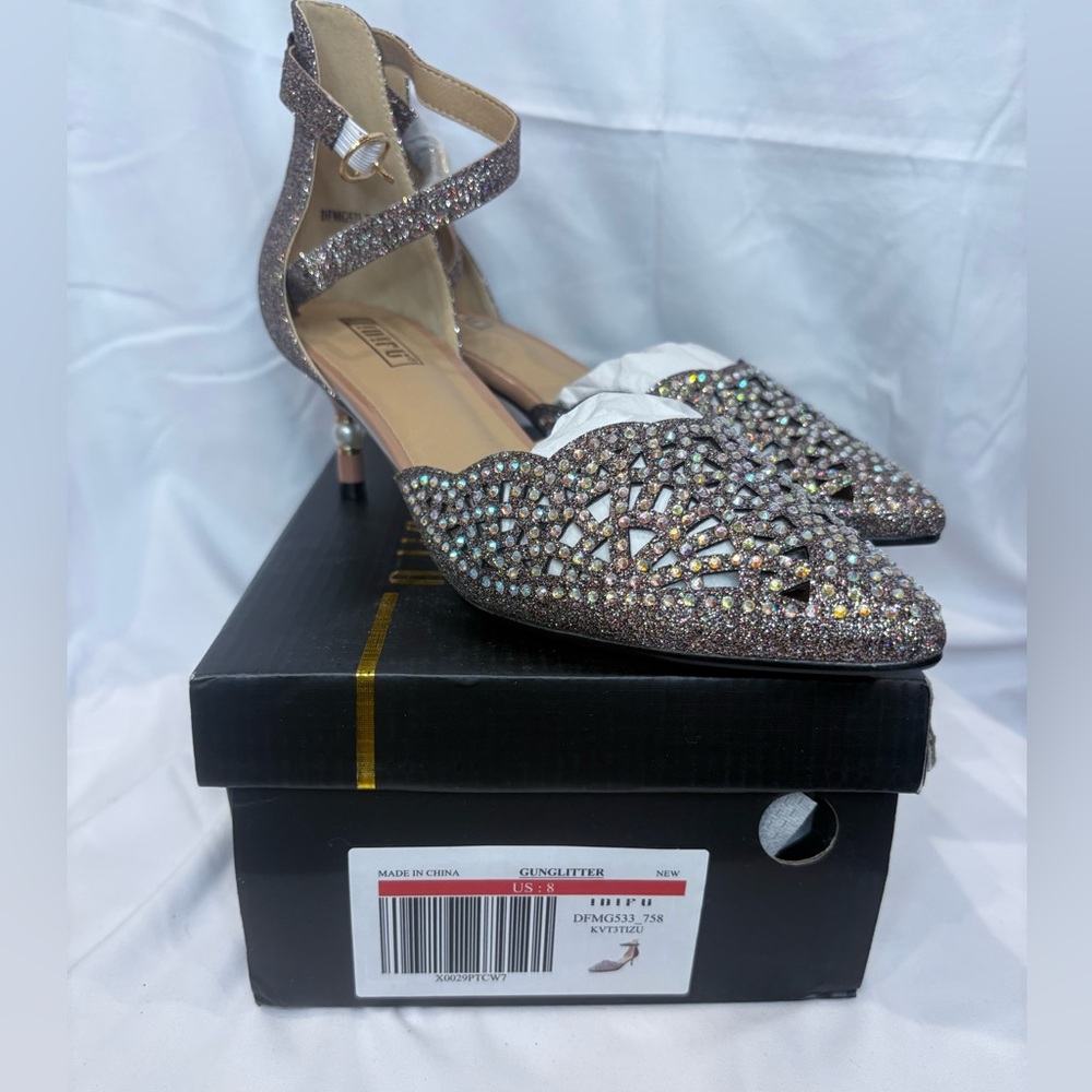 IDIFU Gunmetal Sparkling Multi-Color Heels
